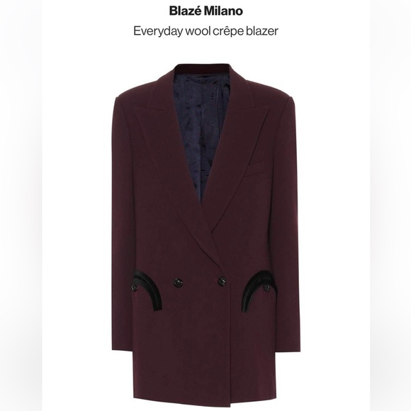 Blaze Milano Wool‎ Jacket Everyday Double-Breasted Blazer Sz US 10